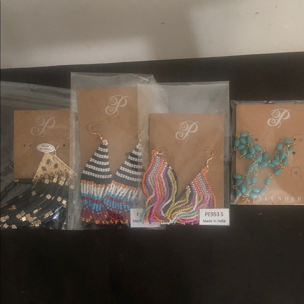 Plunder Design Multicolor Beaded Fringe Earrings Assortment